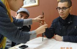 International students studying Characters