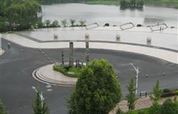 Fountain on the square of Zhejiang A & F University