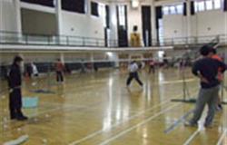 Students did physical training at the stadium in campus of MinZu University of China